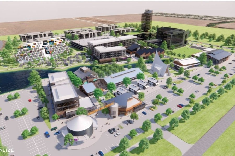 Photo rendering of the planned prosper arts district